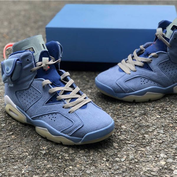 

6s north carolina blue basketball shoes high suede jumpman 6 sneakers