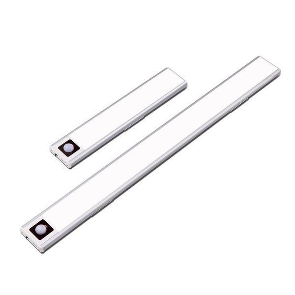 

20 40 cm usb rechargeable ultra-thin led wall lamp pir motion sensor auto on/off for bedside cabinet cupboard closet night light