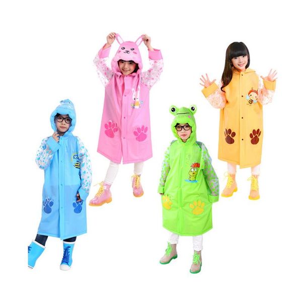 

raincoats a pcs cartoon animal multicolor pvc children's rainwear fashion inflatable brim student with schoolbag high waterproof poncho