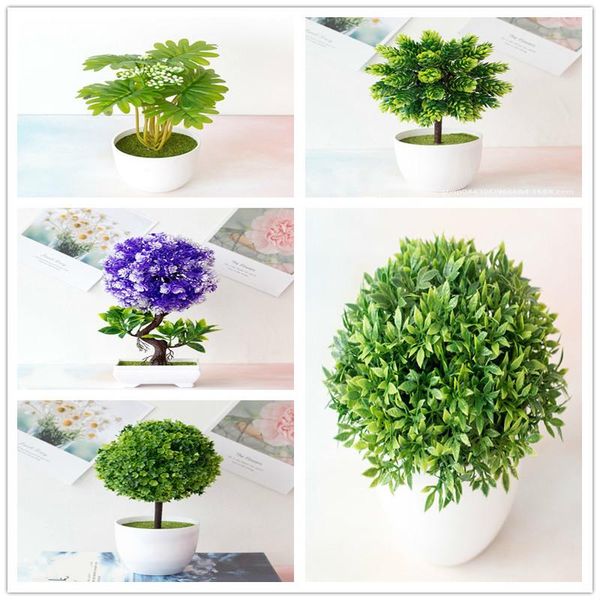 

decorative flowers & wreaths green artificial plants bonsai simulation plastic small tree pot plant potted ornaments for home table garden e
