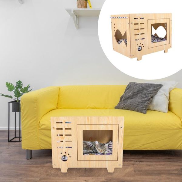 

cat beds & furniture 1pc nest wood double layer platform sleeping house