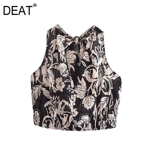 

[deat] summer fashion vest printing v-neck sleeveless temperament elegant women tank 13c793 210527, White
