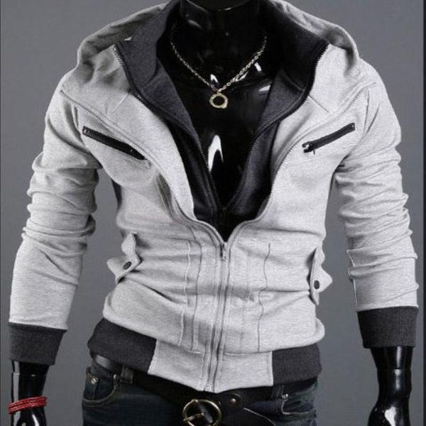 

stylish men hooded csol hoody creed street premium double zipper hoodies zipper double shipping mens fashion e-packet assassins ho qnxc, Black