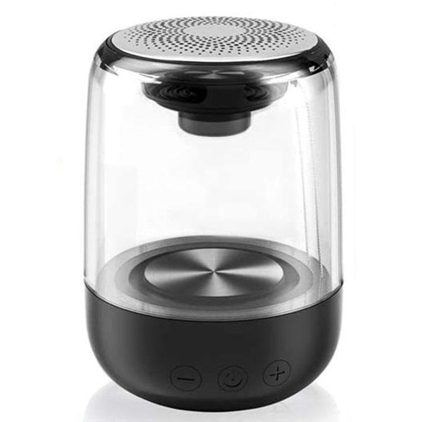 

portable bluetooth 5.0 speaker transparent led luminous subwoofer surround hifi stereo cool o for mobile phone