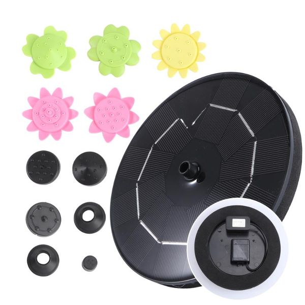 

garden decorations 1 set outdoor solar fountain petal pond (black)