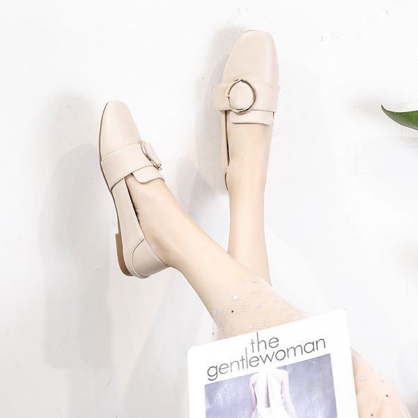 

fashion buckle loafers women casual shoes slip-on pu ladies office shoes big size 43 comfortable women boat shoes, Black