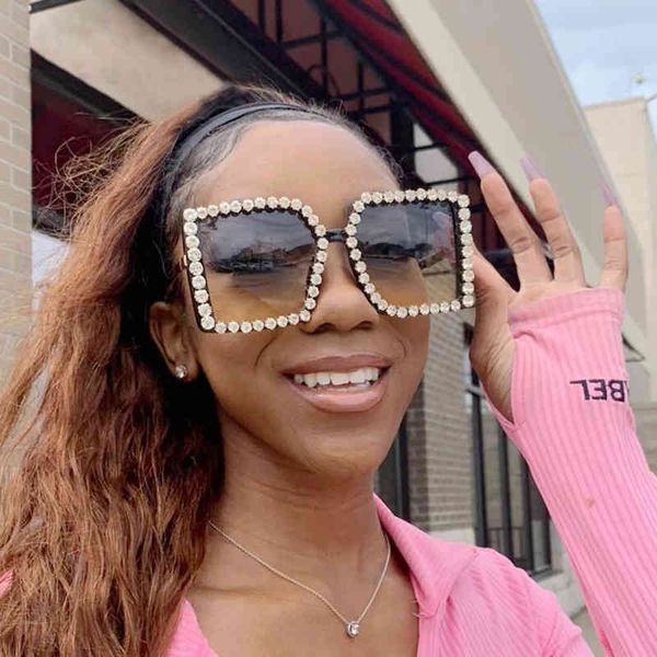 

2022 factory wholesale style square large frame sunglasses street p sunglasses net red, White;black