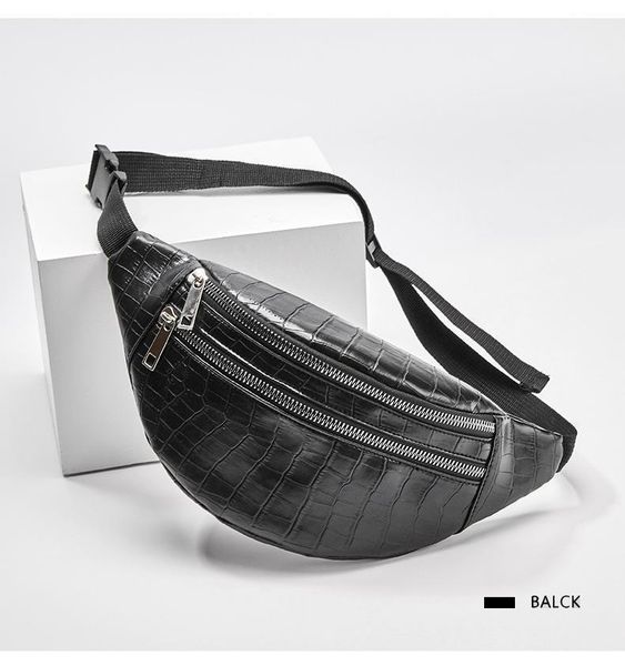 

jin mantang 2021 new women's waist bag crocodile women pu leather bag fanny pack message bag fanny pack message
