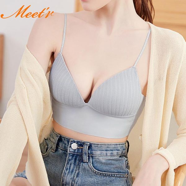 

bras meet'r one piece sleep bra lingerie gathered women push up brassiere seamless female wireless bralette fashion underwear, Red;black