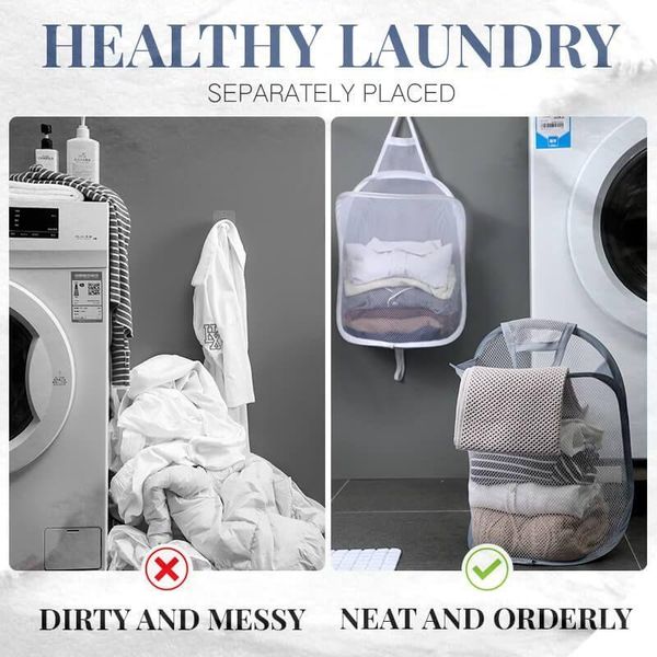 

laundry bags portable wall hanging basket underwear socks barrel bucket clothing storage bag foldable bathroom organizer