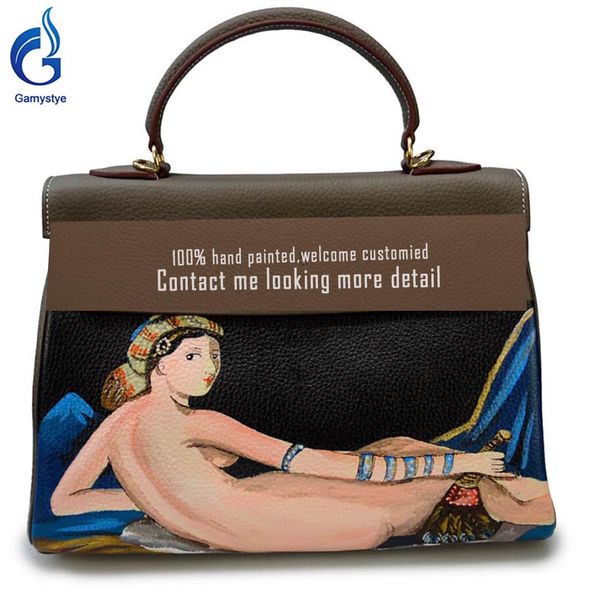 

art beauty 2021 fashion handbags genuine leather handle bags women messenger bag female shoulder bag luxury classic bags, Black;red