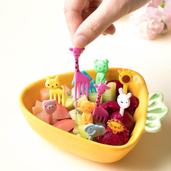 

forks animal farm fruit fork mini cartoon children snack cake chop bento lunch party decorating colour random