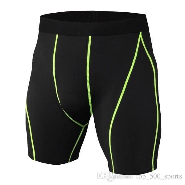 

21 men's exercise gym shorts pro quick-dry sportswear running bodybuilding skin sport training fitness compression shorts with bodybu, Black