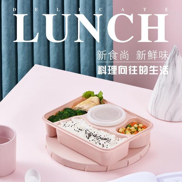 

dinnerware sets lunch box worker microwave oven can heat the compartment insulation portable sealed fresh-keeping with soup bowl