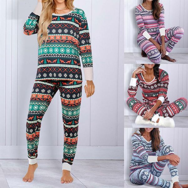 

christmas pajamas for women cotton pajamas party long sleeve home suit sleepwear pijamas pyjamas women christmas costume, Black;red