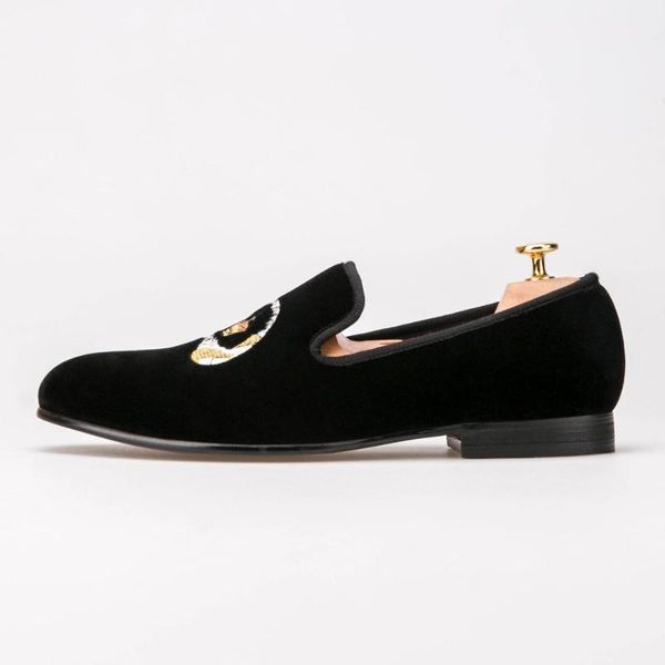 

dress shoes high-end velvet embroidered men's european version men, Black