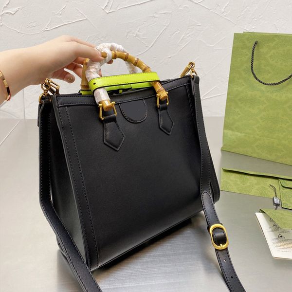 

women shopping bags tote bag large capacity package smooth leather plain hardware bamboo portable buckle adjustable shoulder strap high qual