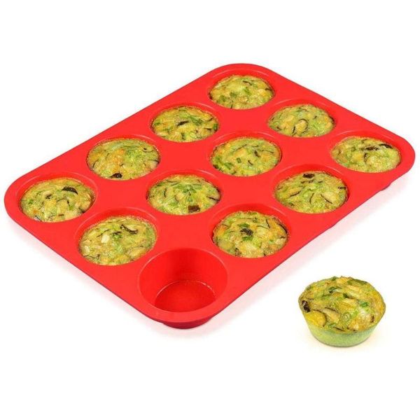 

baking moulds 12 holes silicone round mini muffin mold diy cupcake cookies tool fondant cake pan steamed non-stick pud c0a5
