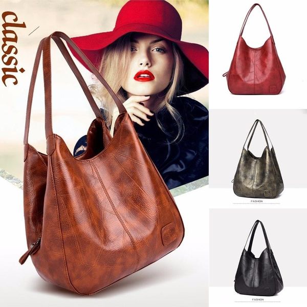 

duffel bags women fashion shoulder pu leather tote designer handbags luxury retro crossbody