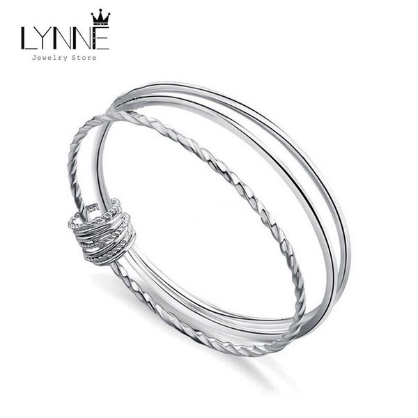 

bangle fashion three layer design slim silver plated exquisite multilayer color women&girl jewelry gift, Black