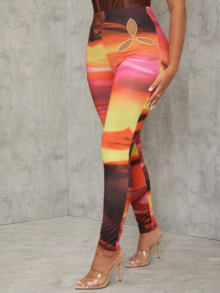 

sxy tie dye cut out leggings f5fv#, Black