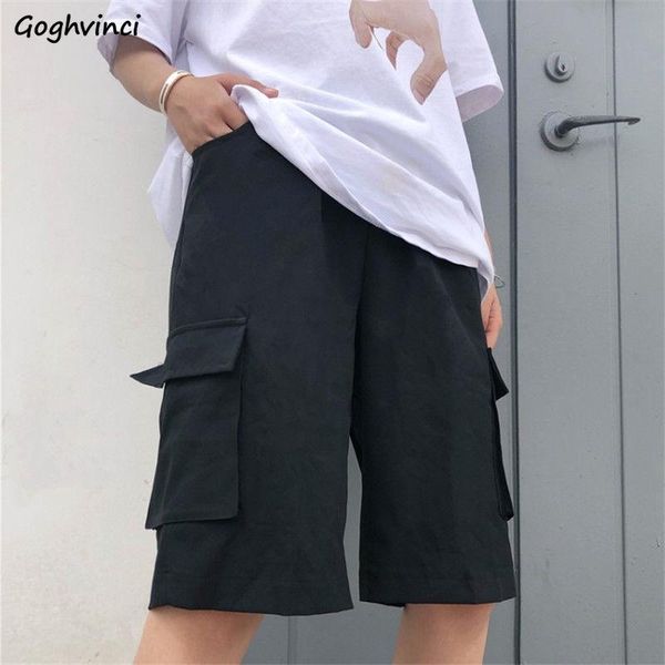 

women's shorts women fashion big pockets streetwear hip hop couples ins retro leisure korean style oversize womens comfortable chic, White;black