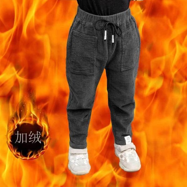 

trousers 2021 autumn winter kids thicken warm corduroy boys pants solid casual children clothing fashion w261, Blue