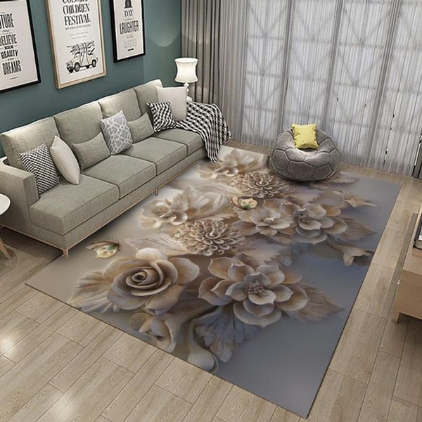 

carpets alfombra 3d printed area carpet flannel floral pattern floor mat for kids living room bedrooms rug tapis salon