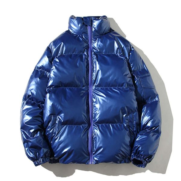 

solid color version bright face clothes men's fashion popular padded jacket winter coat thickened lovers cotton, Black;brown