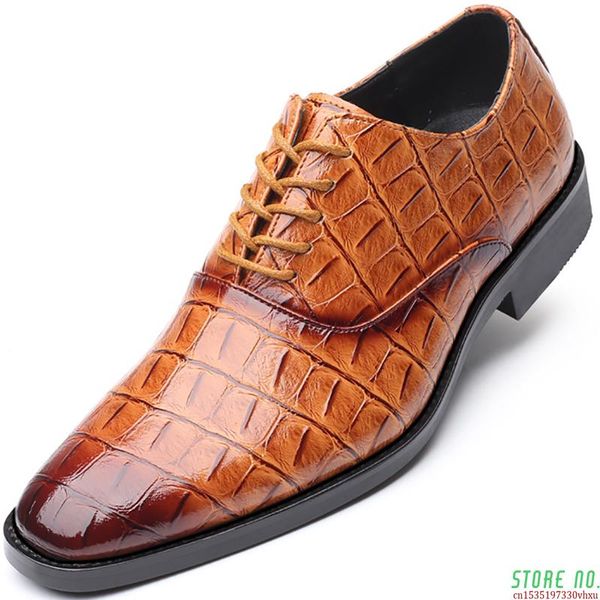 

dress shoes 2021 men formal office social designer men's crocodile genuine leather wedding luxury elegant male business, Black