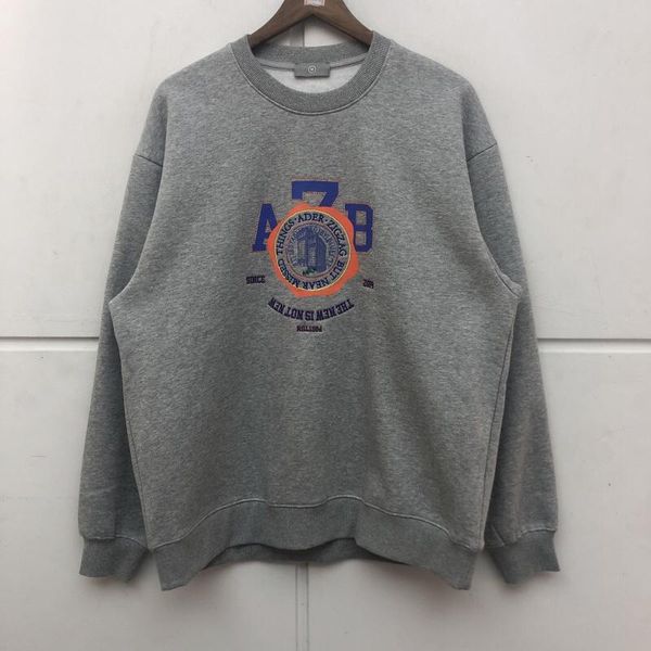 

men's hoodies & sweatshirts oversized ader error men women fleece blue embroidered logo adererror hoodie back z-stitch, Black