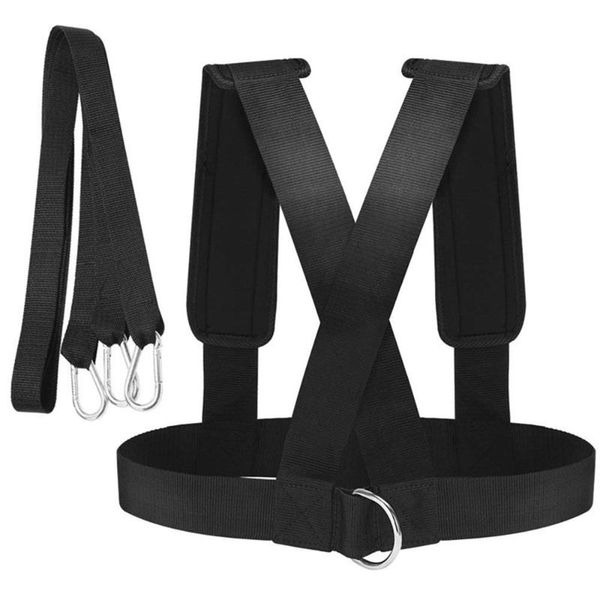 

resistance bands tire pulling harness trainer skiing training leash with adjustable padded shoulder strap speed