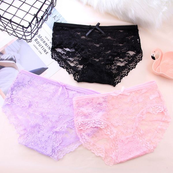 

salablewomen jacquard mesh performing kant dames slipje ademend en licht comfortable lingerie lower white female u, Black;pink