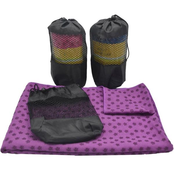 

yoga mats non mat cover towel fitness exercise pilates blanket with bag (purple)
