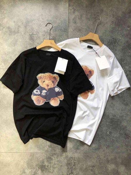 

design clothing south korea's new digital printed reflective t-shirt pure cotton half sleeve couple leisure and versatile fashion live, White