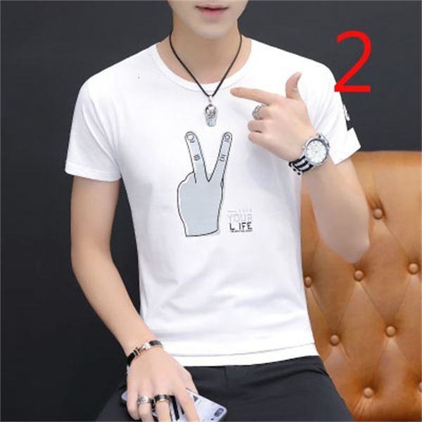 

2021 new men's letter printed short-sleeved t-shirt summer cottonh simple fashion tee slim tsns, White;black