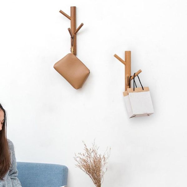 

nordic bamboo coat rack hanger bedroom wall hanging tree branch hats bag holder
