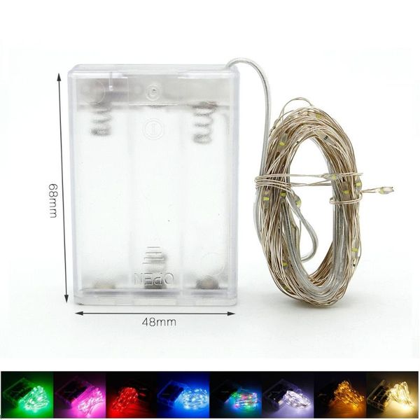 

strings anblub led fairy lights 2m 5m 10m battery powered garland silver wire lamps for outdoor halloween christmas decoration