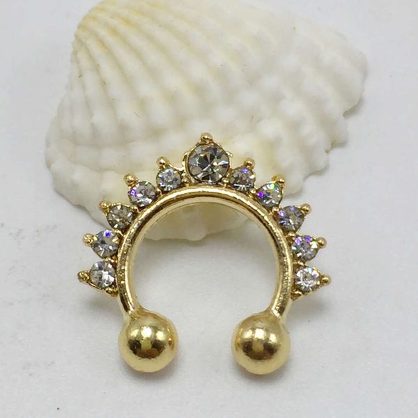 

2016 selling crystal nose ring false nail puncture jewelry ornament