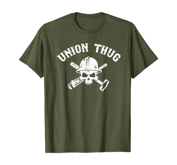 

men's t-shirts union strong and solidarity shirt - thug, White;black