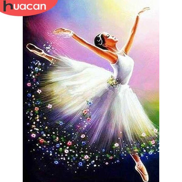 

diamond painting huacan 5d girl diy embroidery ballet full square round mosaic rhinestone cross stitch portrait decor