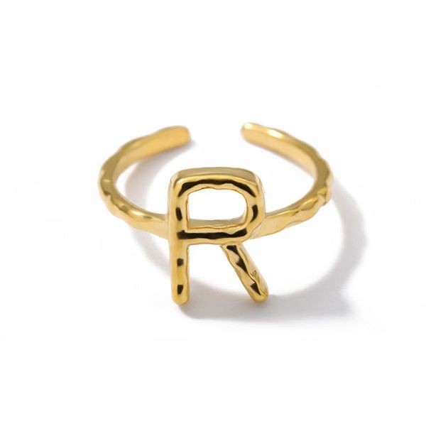 

cluster rings initial letter for women stainless steel ring gold men a-z initia anillos mujer alphabet capital girl, Golden;silver