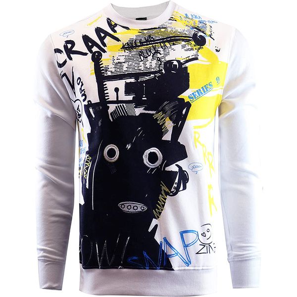 

men's ap 3d printing hoodie visual impact party punk gothic round neck sweatshirt hoodie, Black