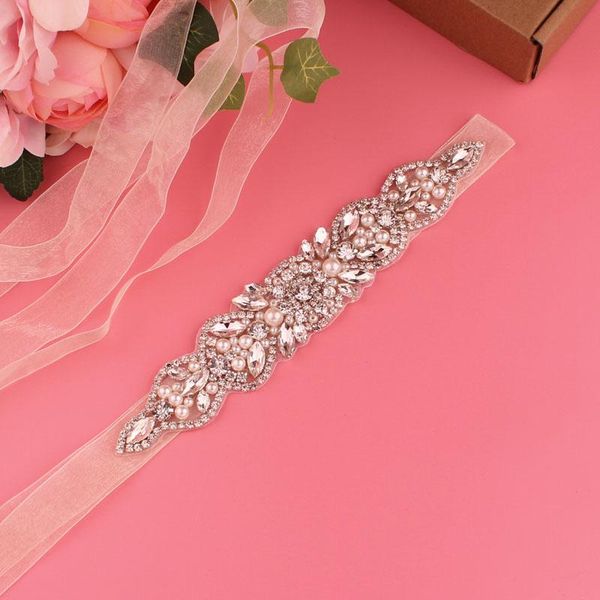 

wedding sashes belts, bridal rhinestone ladies pearl accessories, White
