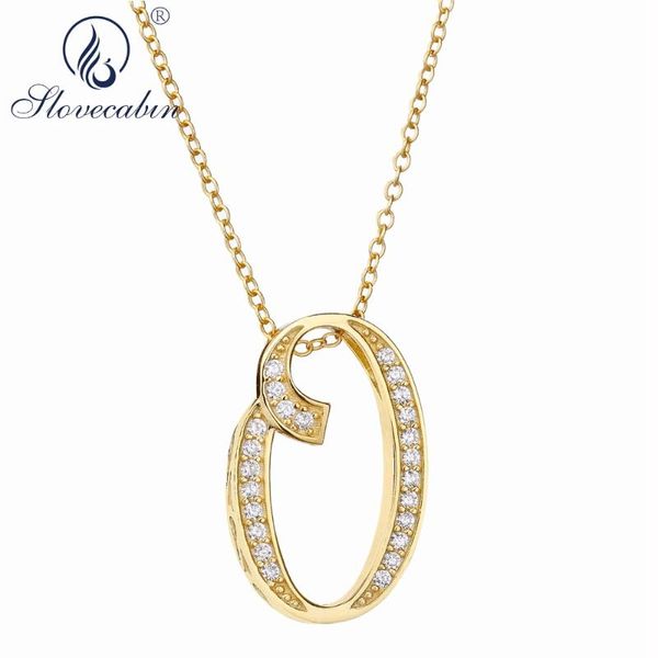 

slovecabin 925 sterling silver japan famous gold number 0 pendant long chain necklace for women gift zircon collier jewelry