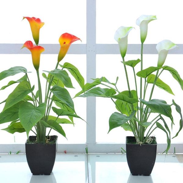 

1pcs calla lily artificial flowers calla lily potted plants decoration party plant supplies festival bonsai green home