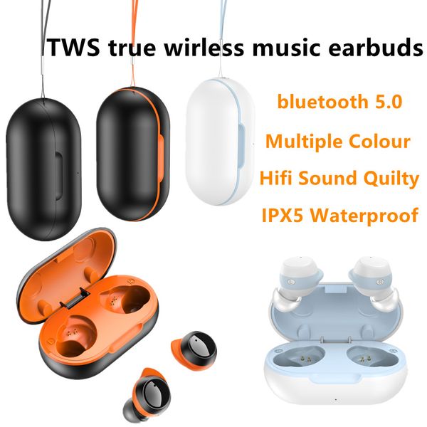 TWS 22 Akıllı Kedi Kulak Kablosuz Kulaklık Bluetooth 5.0 Binaural Spor Su Geçirmez Nosie Reducton Kulakiçi HIFI Müzik Kulaklık Smartphone için Şarj Kutusu Ile