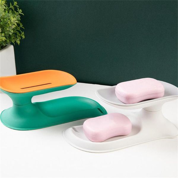 

soap dishes 1 pcs useful storage rack double layer water draining case holder pp detachable travel bathroom accessory