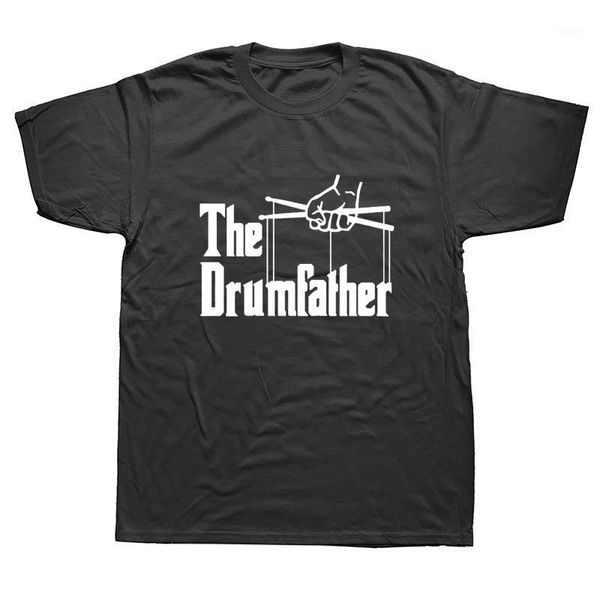 

men's t-shirts fashion print tshirt hip hop the drum father funny drummer t-shirt summer cotton short sleeve t shirt streetwear, White;black
