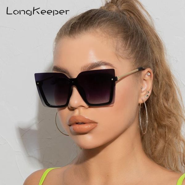 

sunglasses fashion oversized cat eye women vintage big frame gradient sun glasses ladies square eyewear uv400 zonnebril dames, White;black